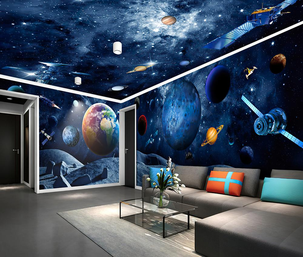 Fototapeta planety kosmiczne ciemnoniebieskie