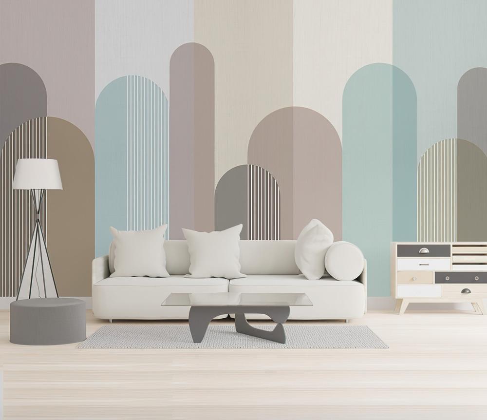 Fototapeta geometryczne pastelowe motywy organiczne