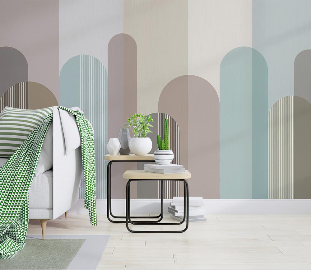 Fototapeta geometryczne pastelowe motywy organiczne