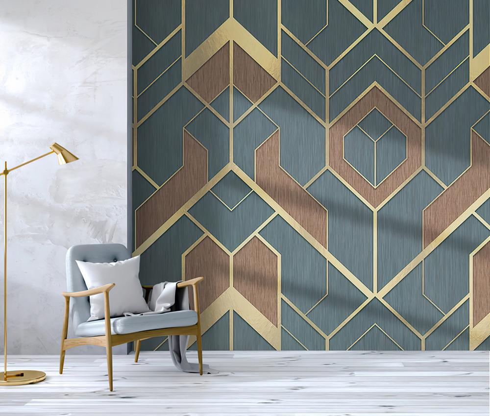 Fototapeta geometryczny wzór ciemnoniebieski