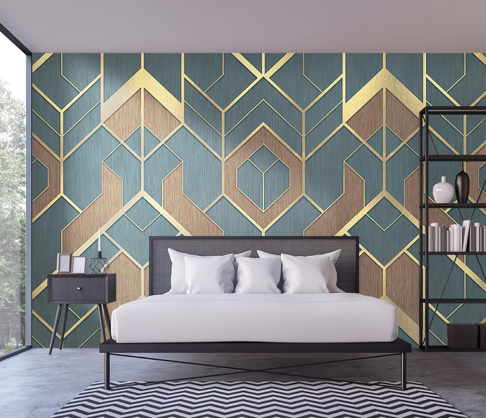 Fototapeta geometryczny wzór ciemnoniebieski