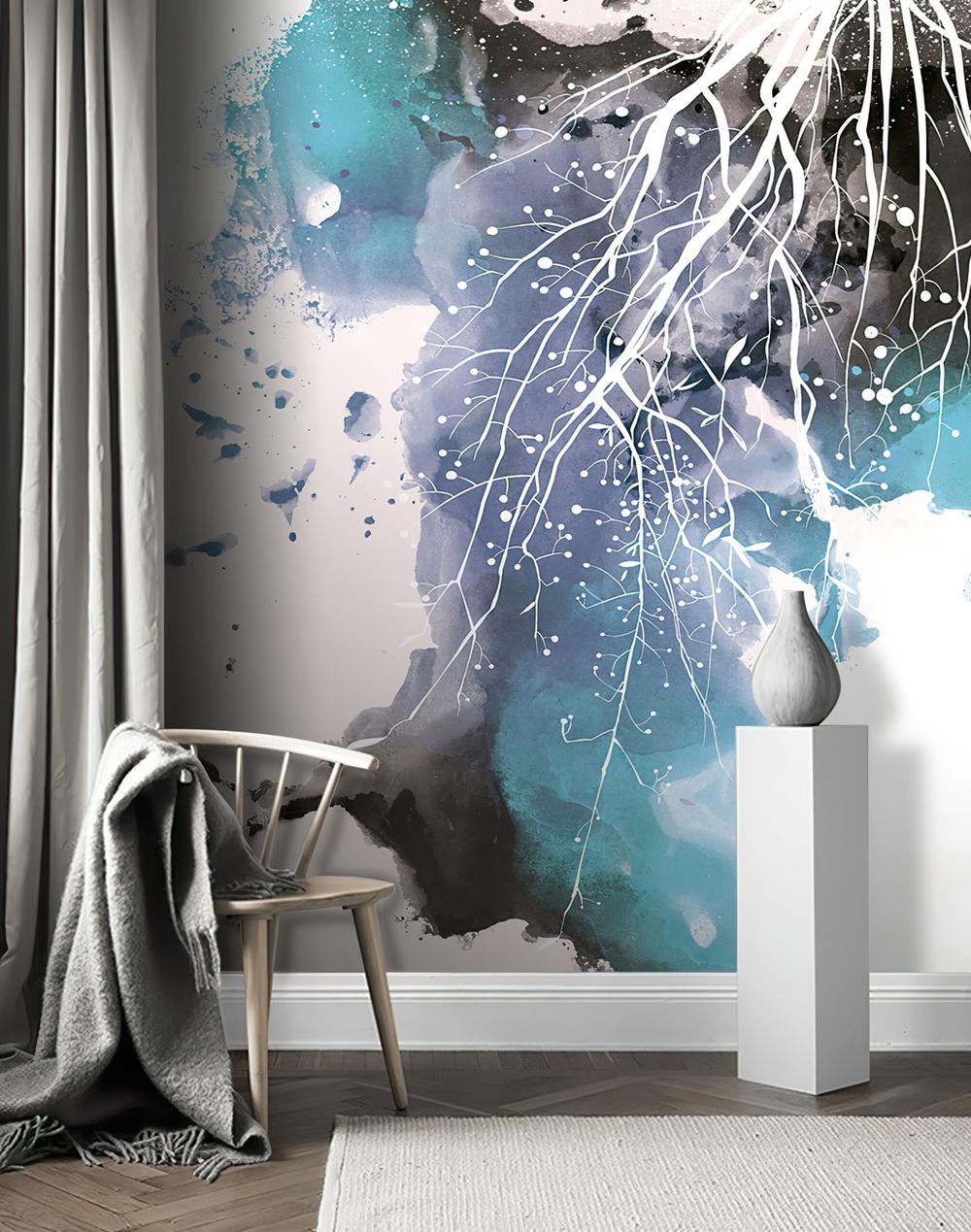 Fototapeta dynamiczne splasy niebieskie