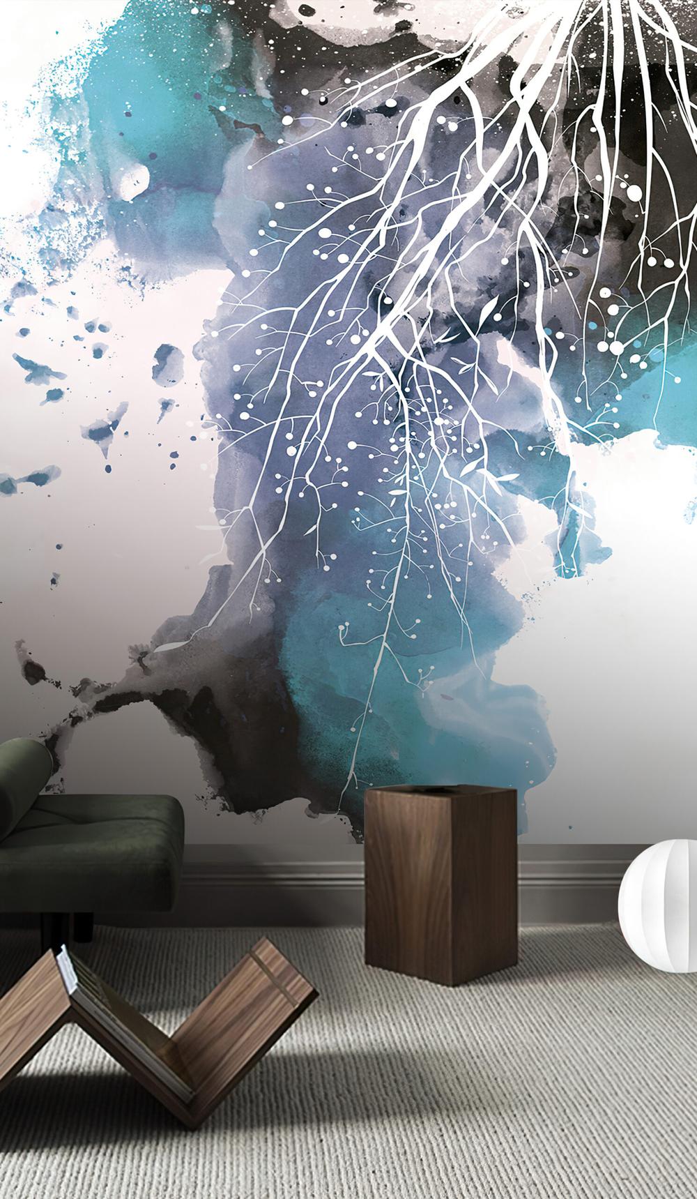 Fototapeta dynamiczne splasy niebieskie