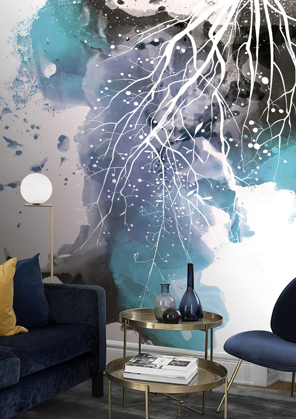 Fototapeta dynamiczne splasy niebieskie