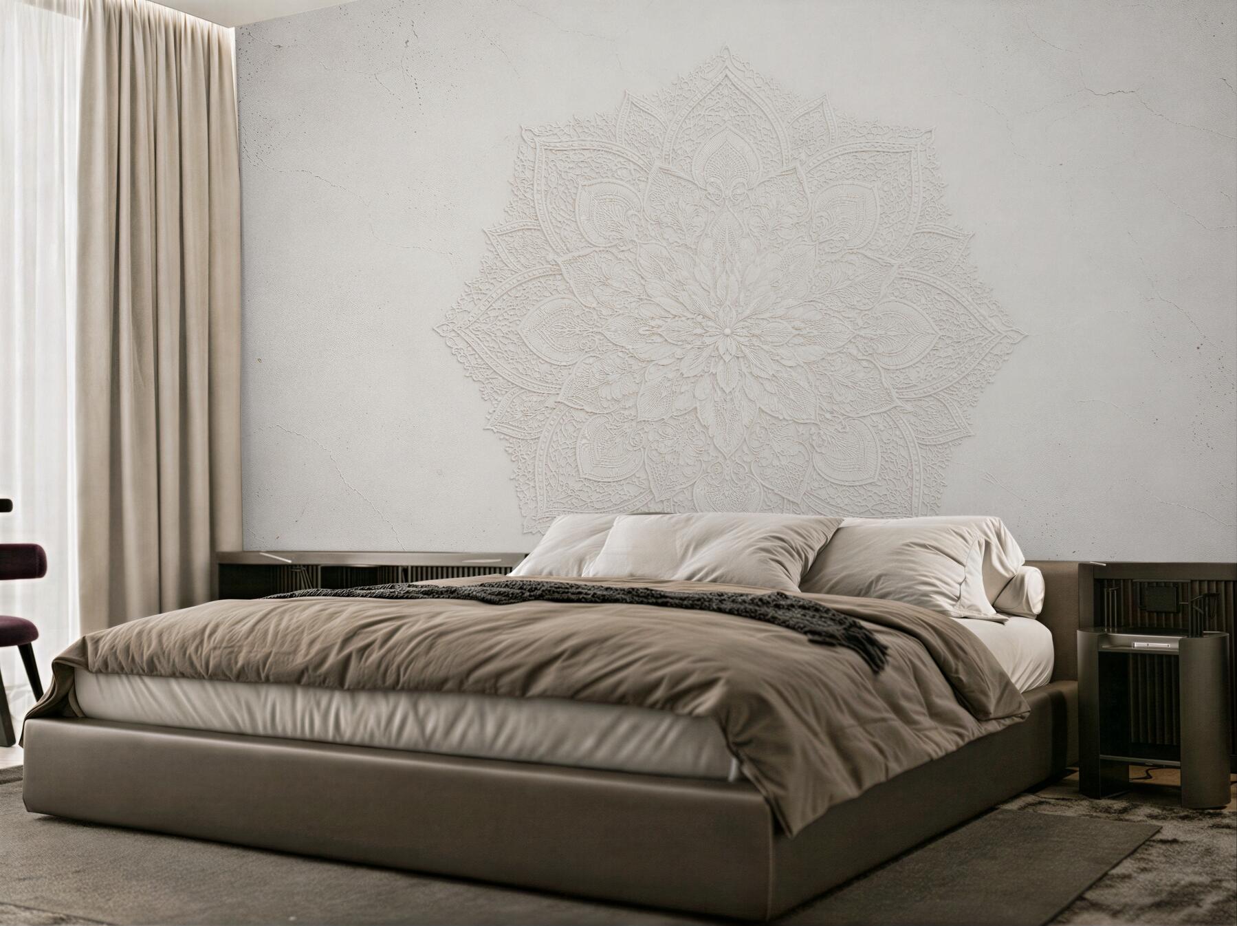 Fototapeta kremowa mandala w stylu boho