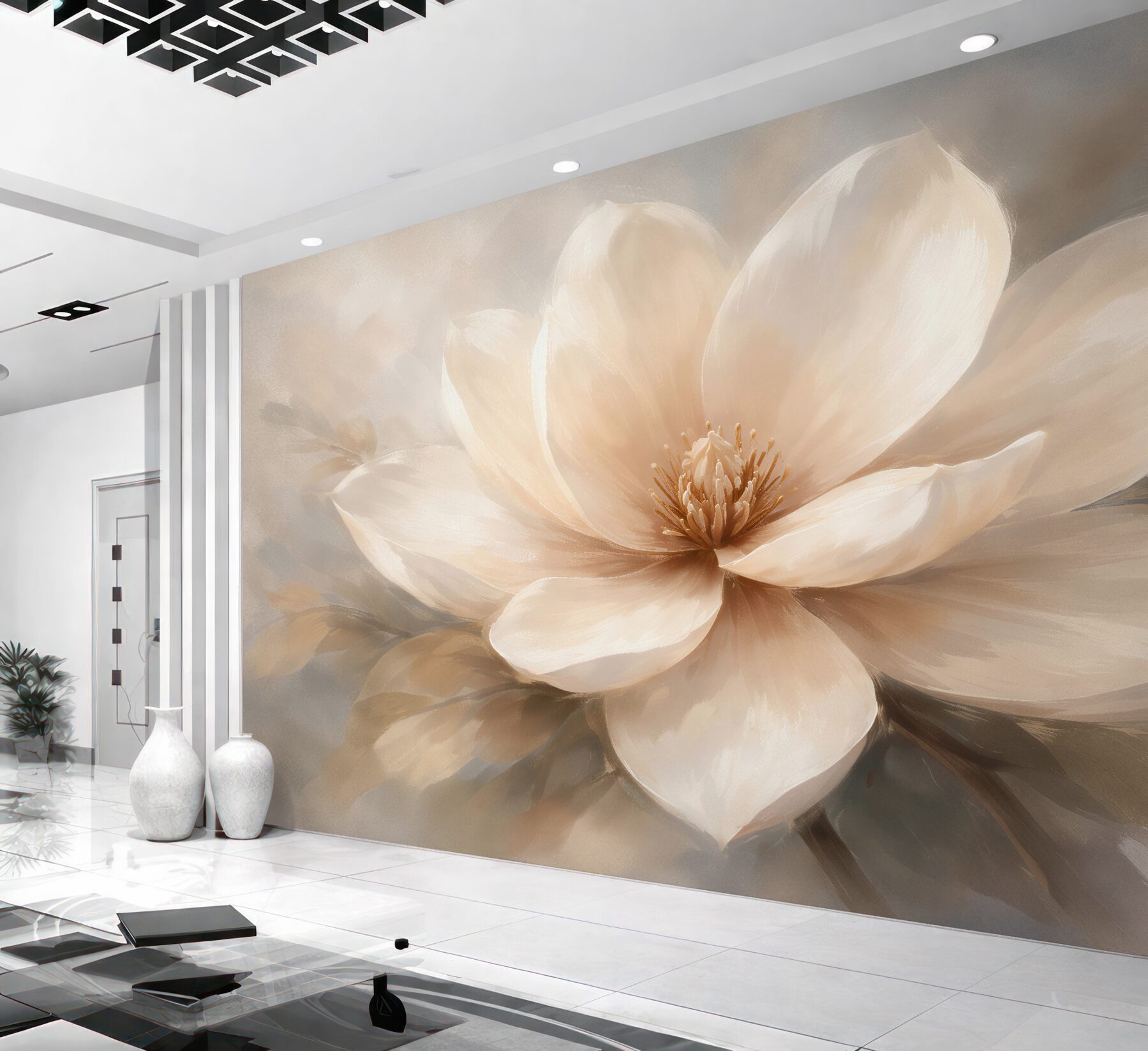 Fototapeta kremowa magnolia w blasku