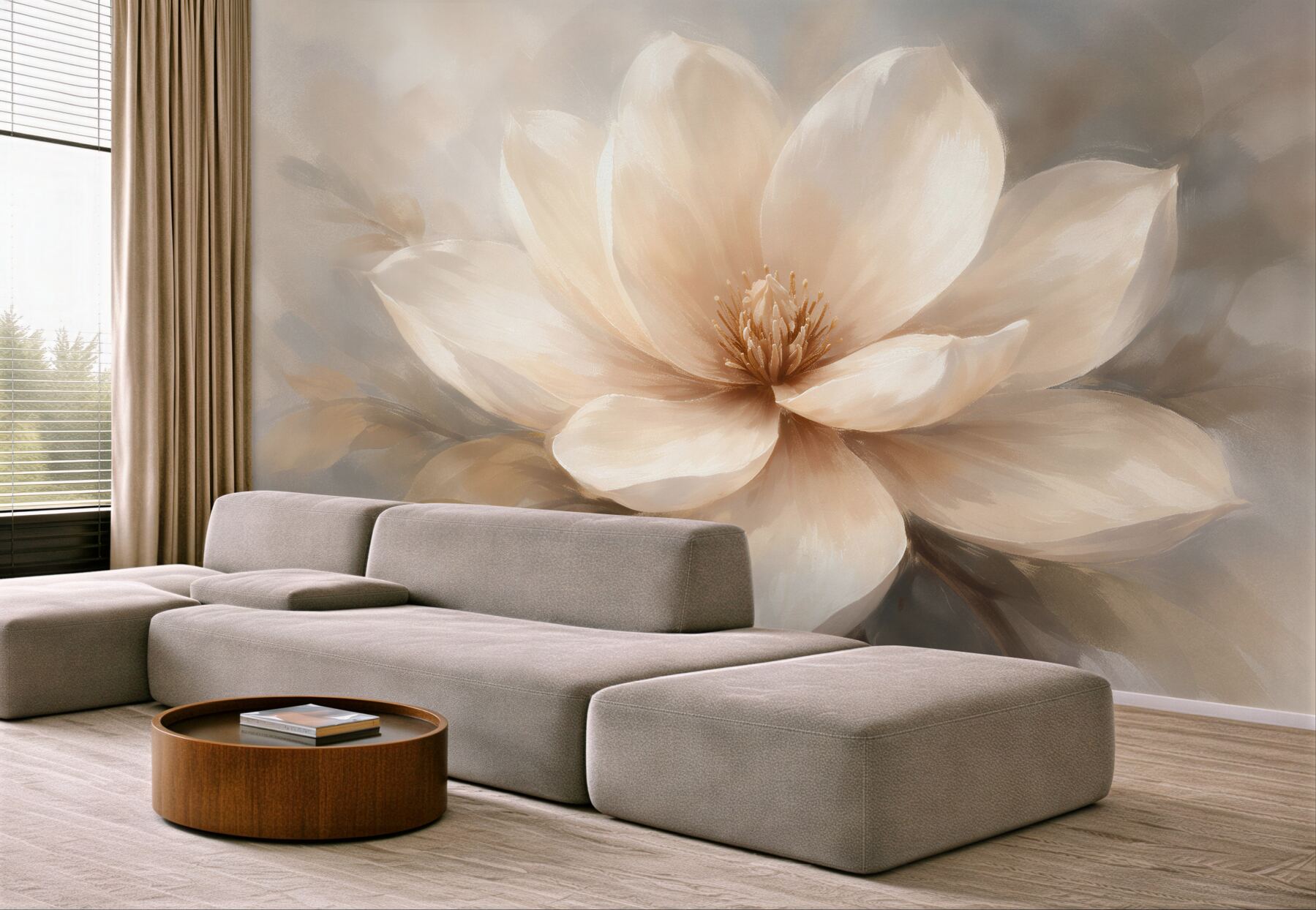 Fototapeta kremowa magnolia w blasku