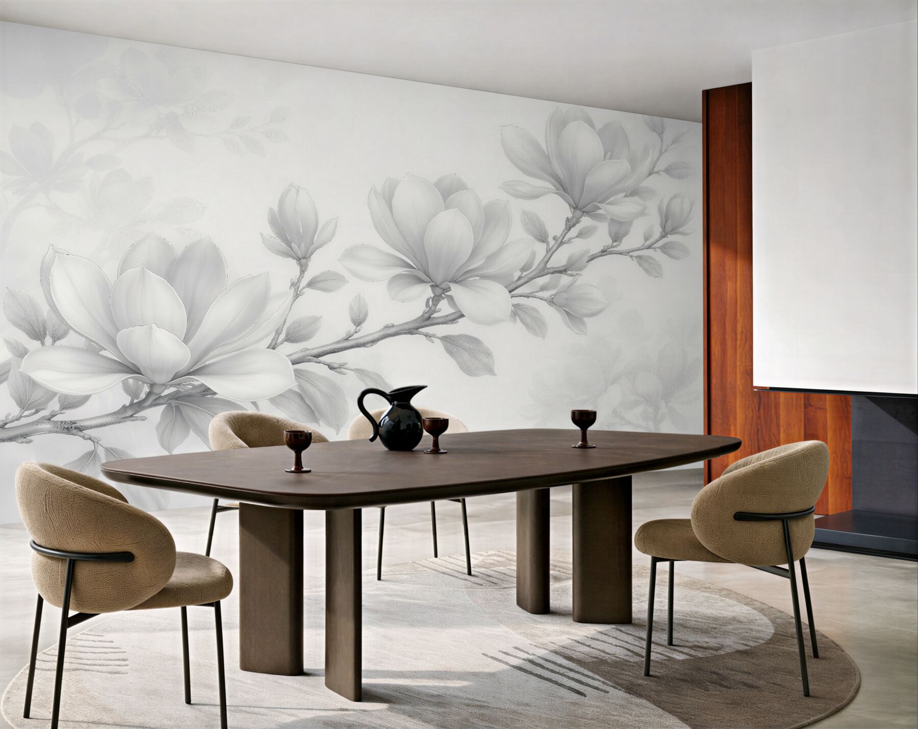 Fototapeta delikatna magnolia w bieli