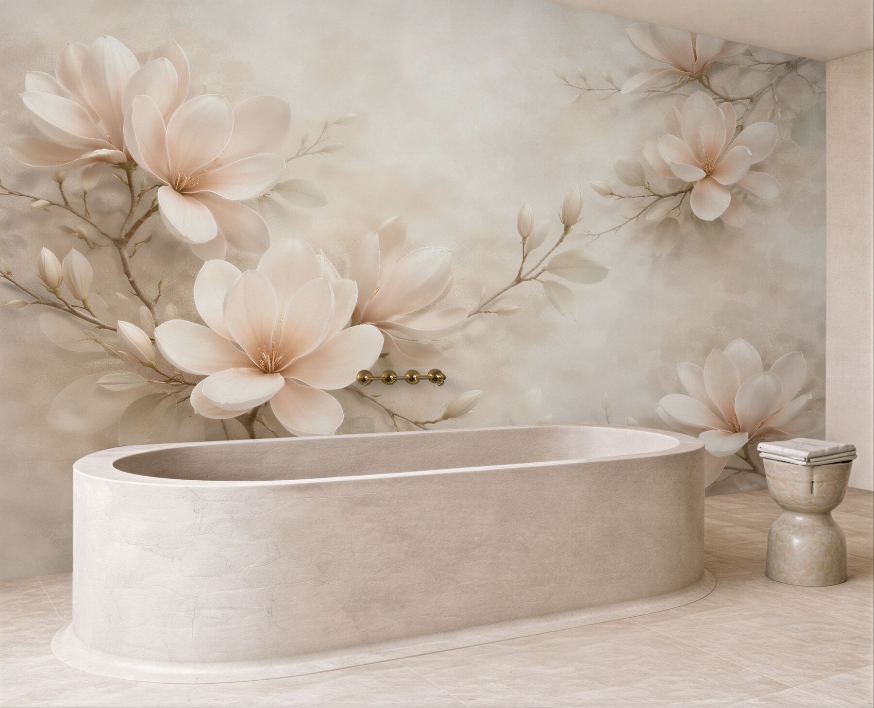 Fototapeta kremowe magnolie w blasku
