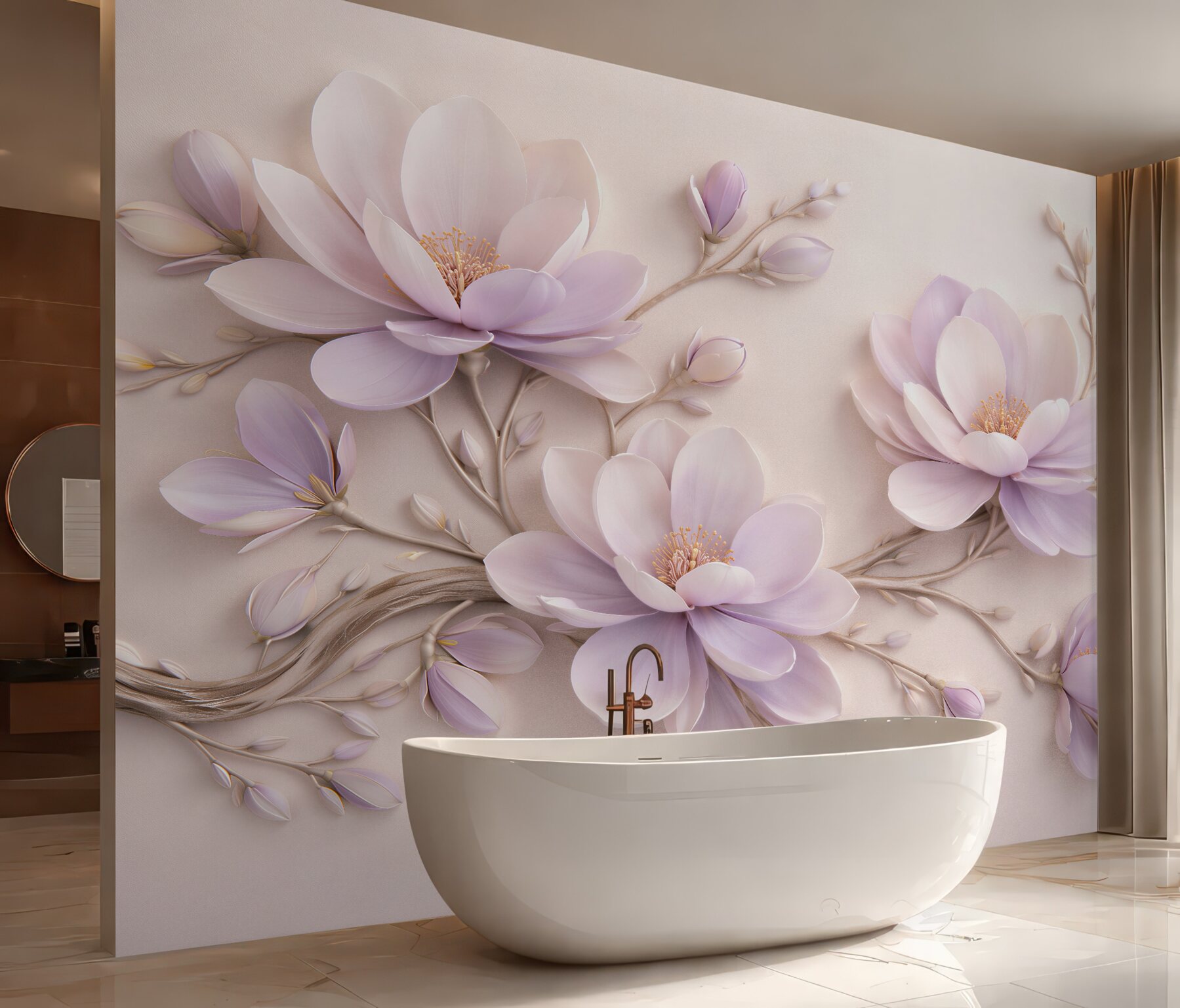Fototapeta lawendowa magnolia w eleganckim rozkwicie