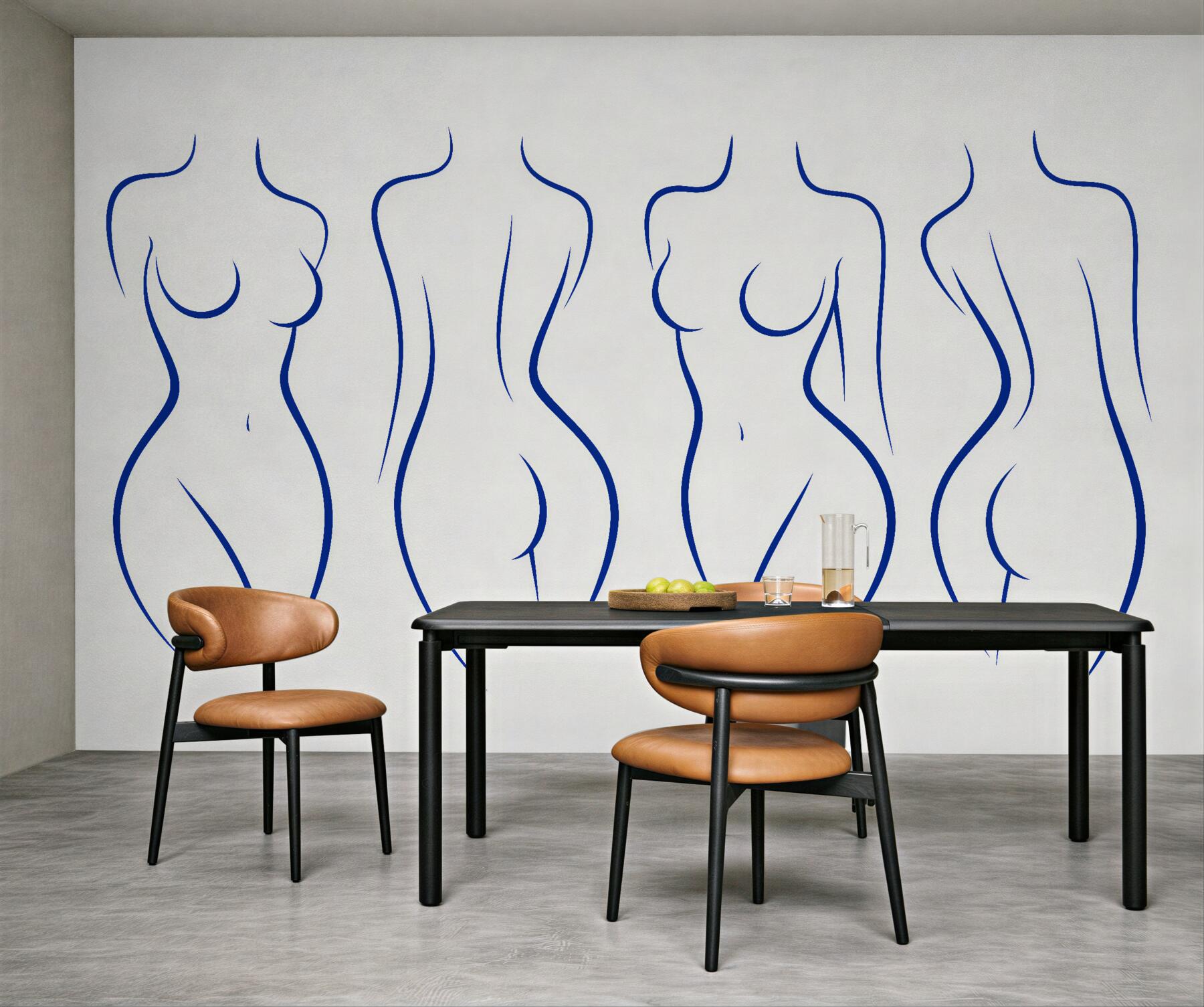 Fototapeta minimalistyczne kobiece sylwetki w błękicie