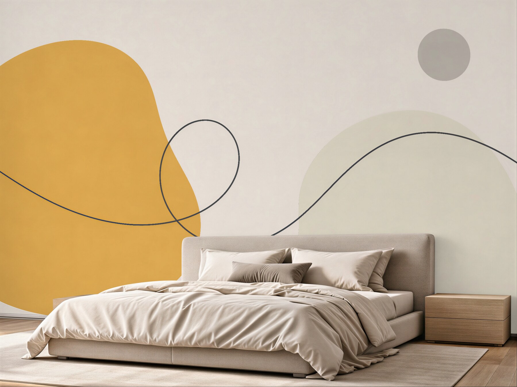 Fototapeta minimalistyczna linia i plamy