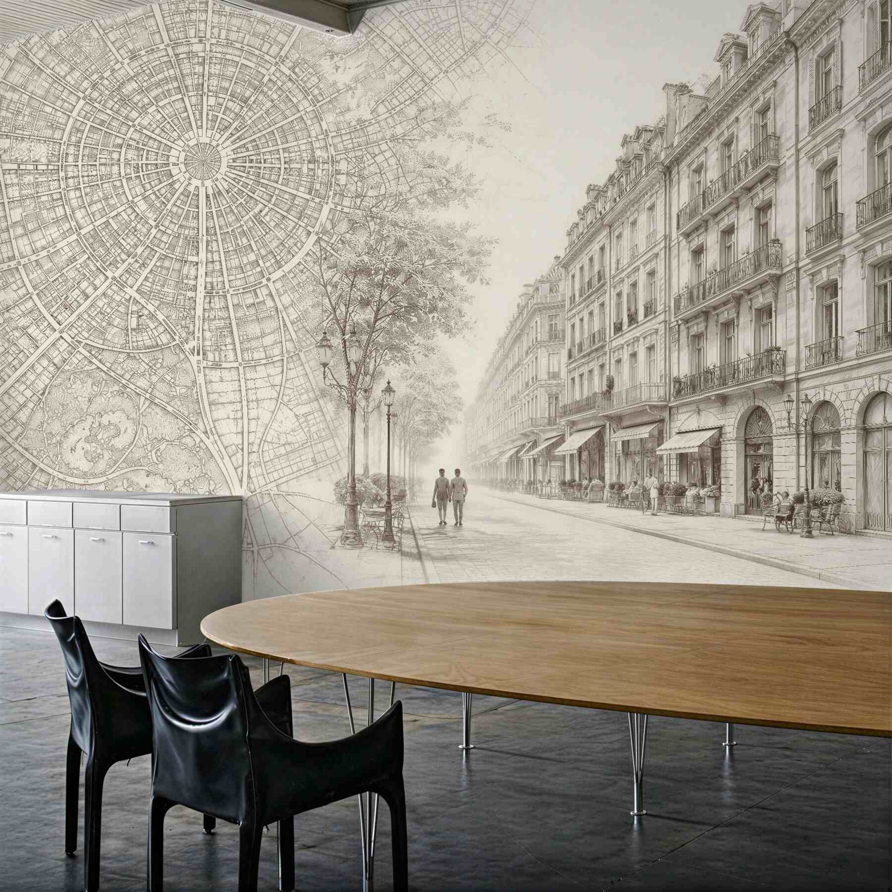 Fototapeta elegancka ulica i plan miasta