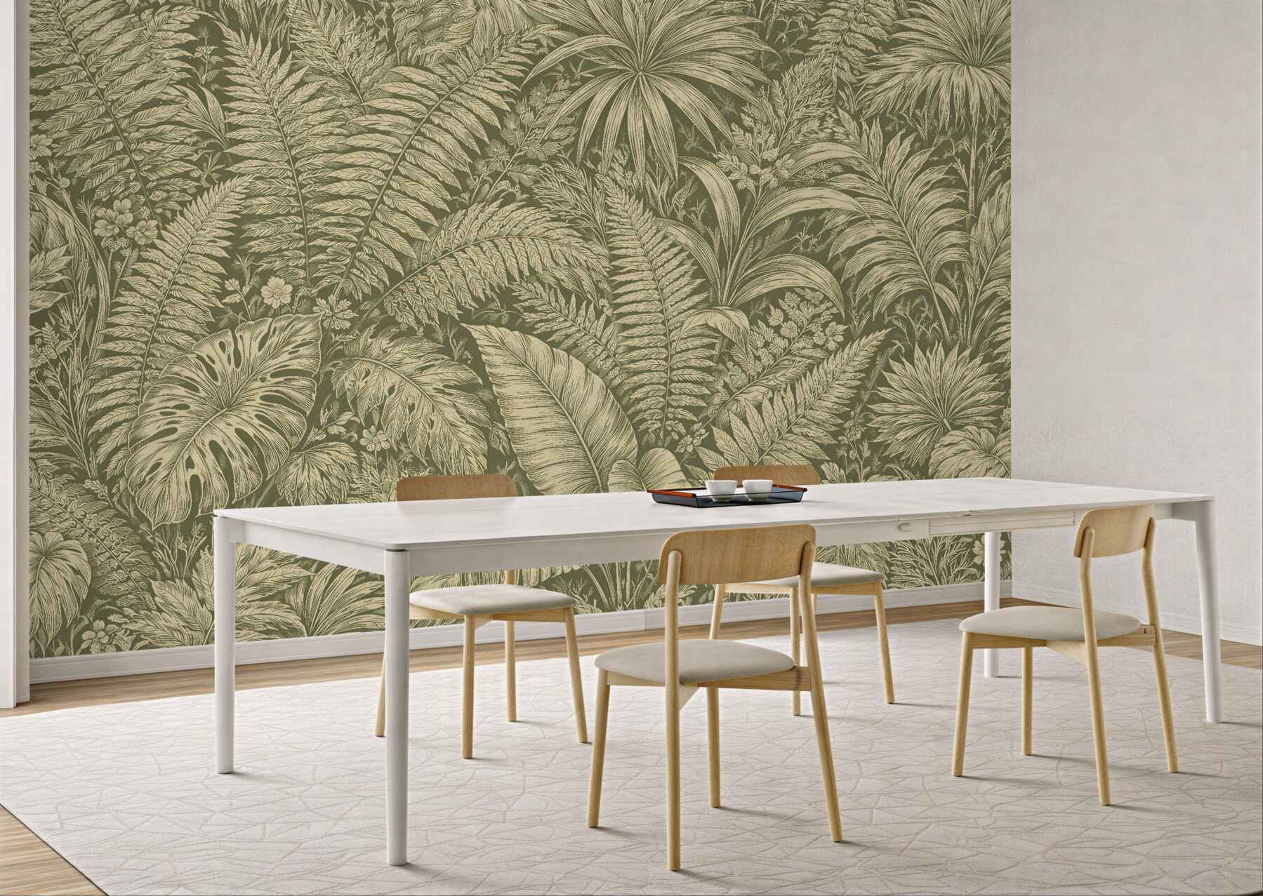 Fototapeta botaniczna dżungla w sepii