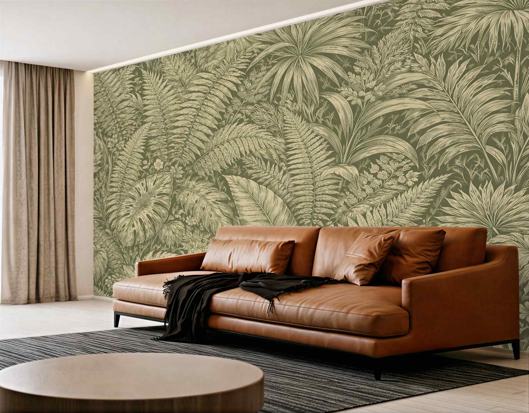 Fototapeta botaniczna dżungla w sepii
