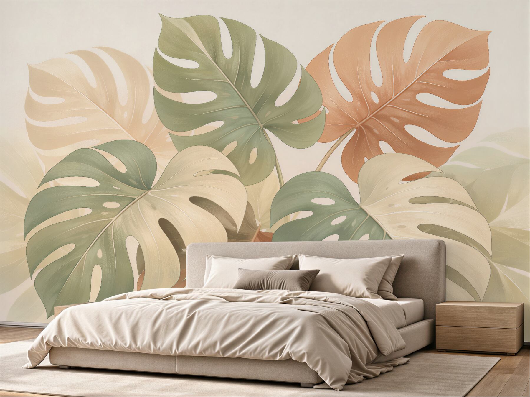 Fototapeta monstera w pastelowej elegancji