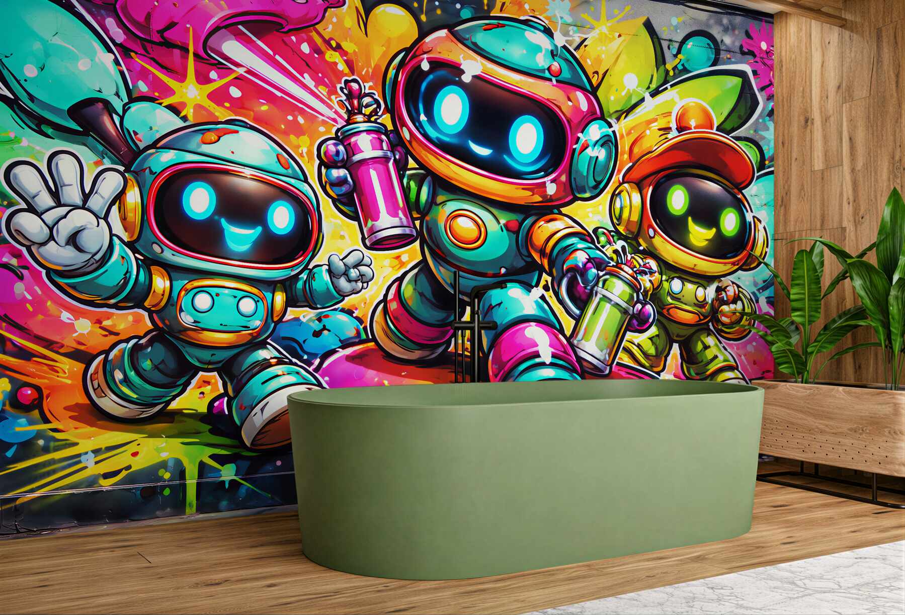Fototapeta kolorowe roboty street art