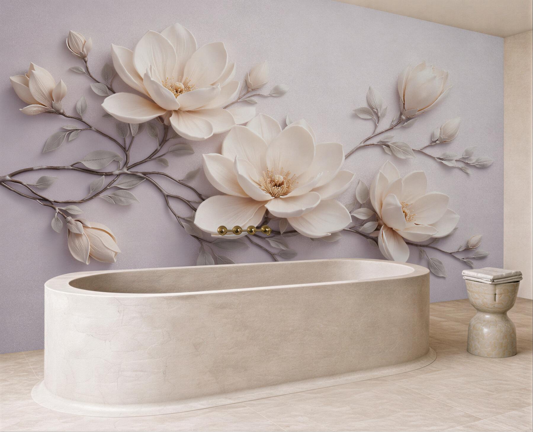 Fototapeta kremowa magnolia w stylu 3d