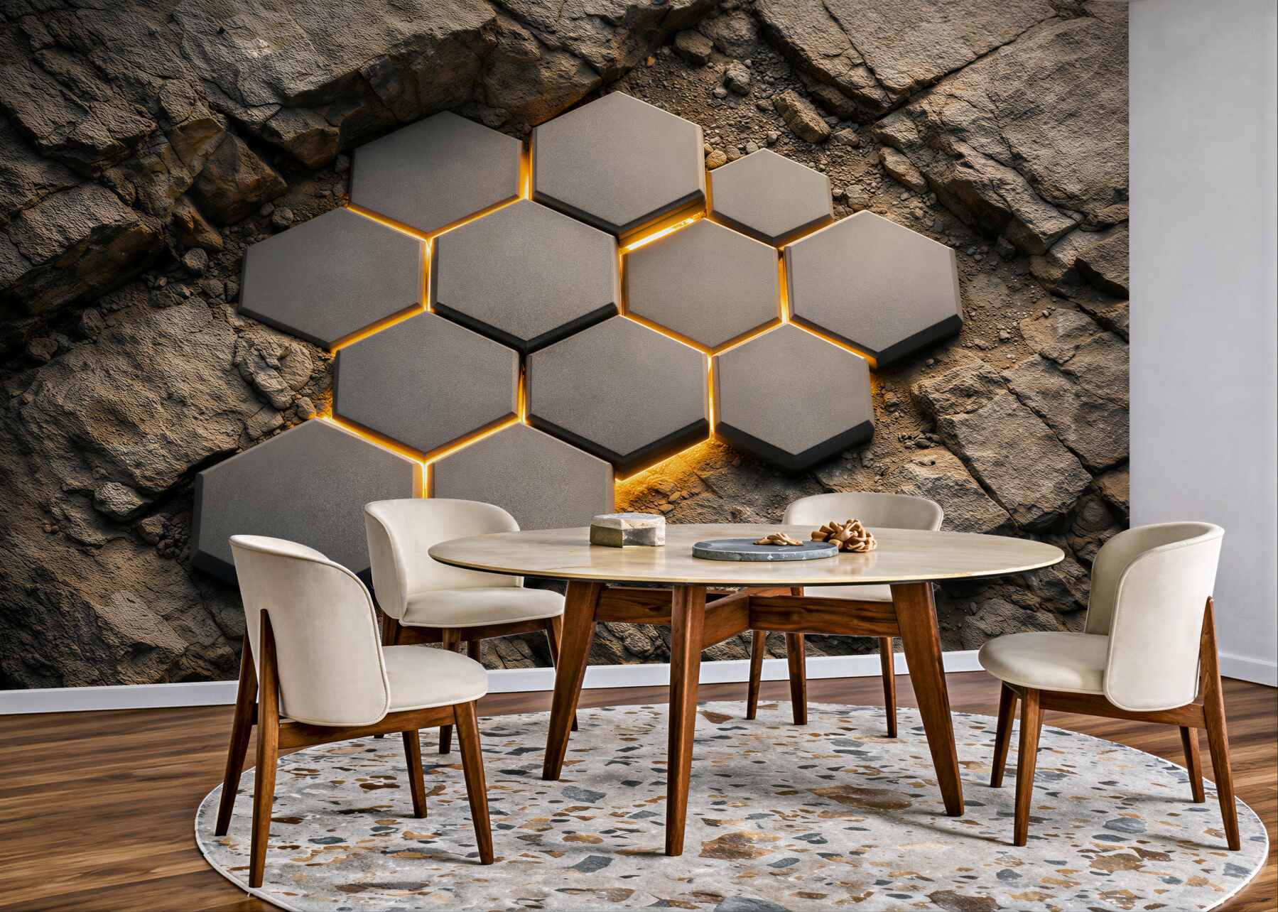 Fototapeta geometryczne panele na skale