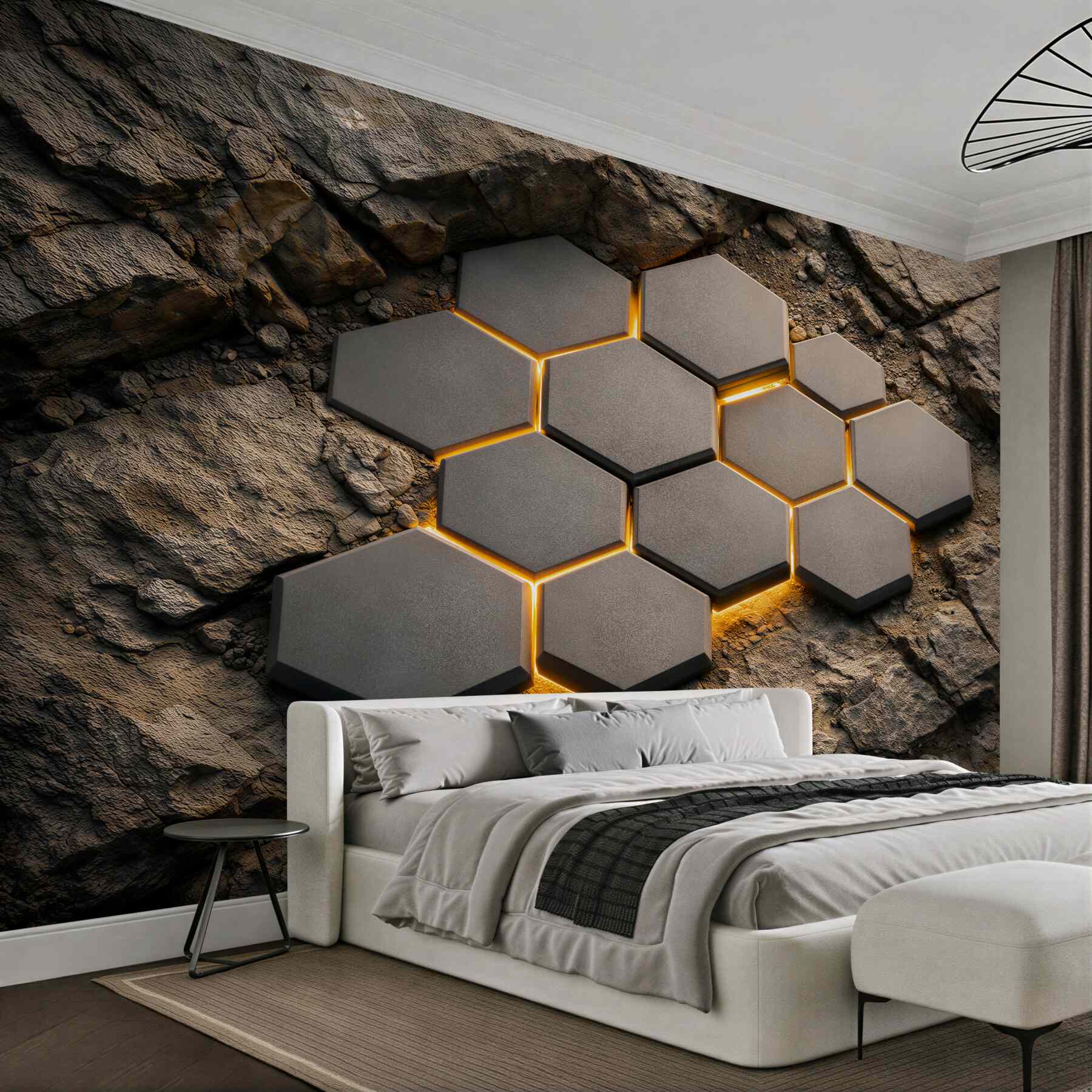 Fototapeta geometryczne panele na skale