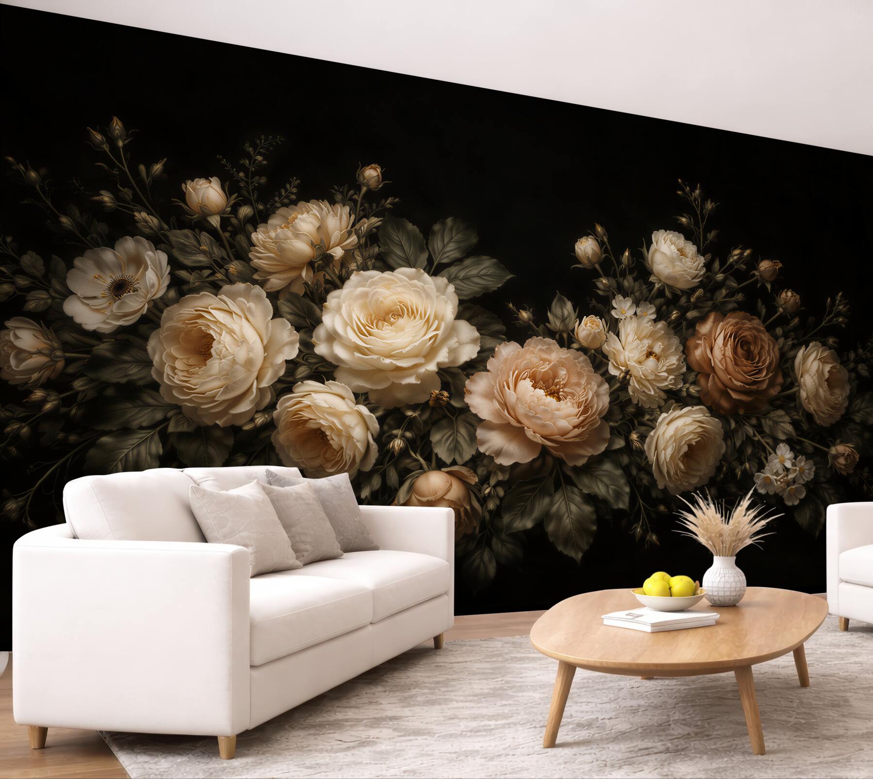 Fototapeta ciemne róże w stylu glamour