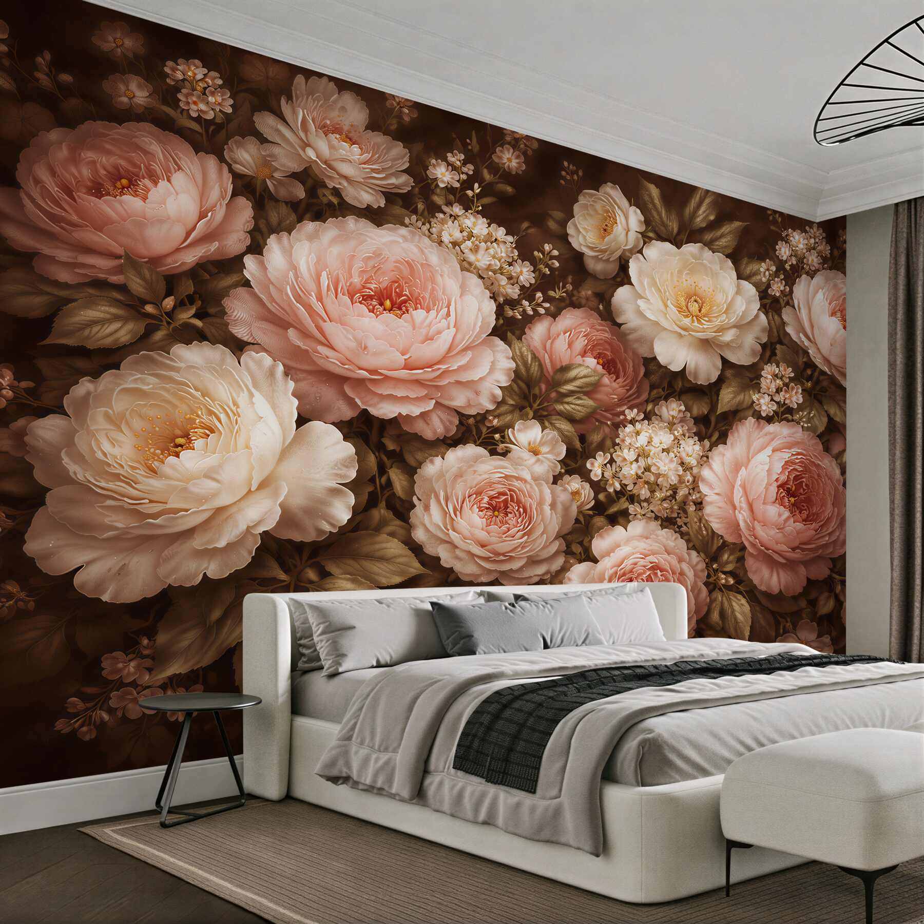 Fototapeta pudrowe piwonie w eleganckim stylu