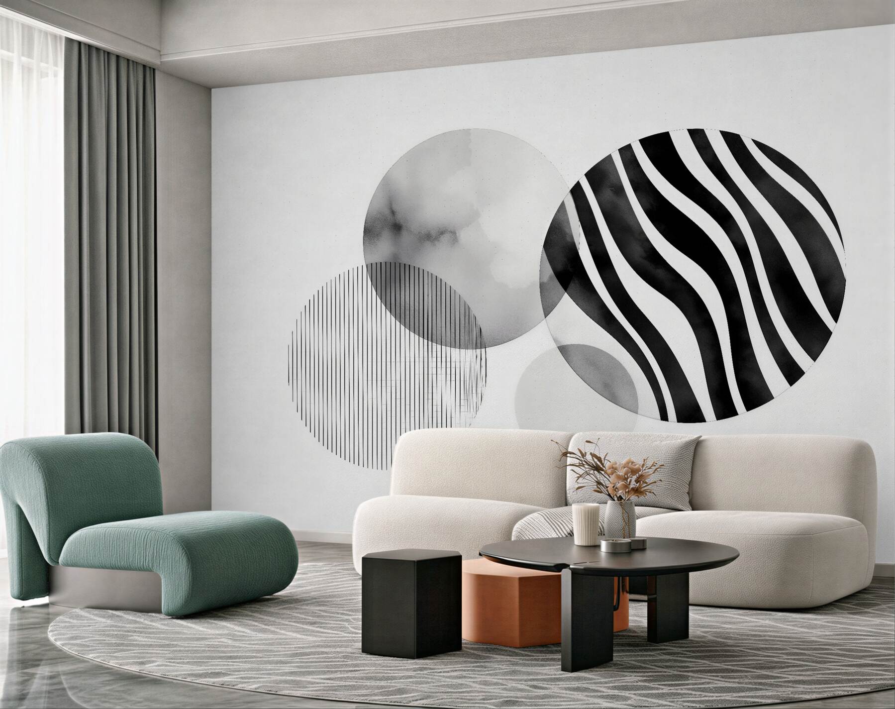 Fototapeta geometryczna zebra w szarościach