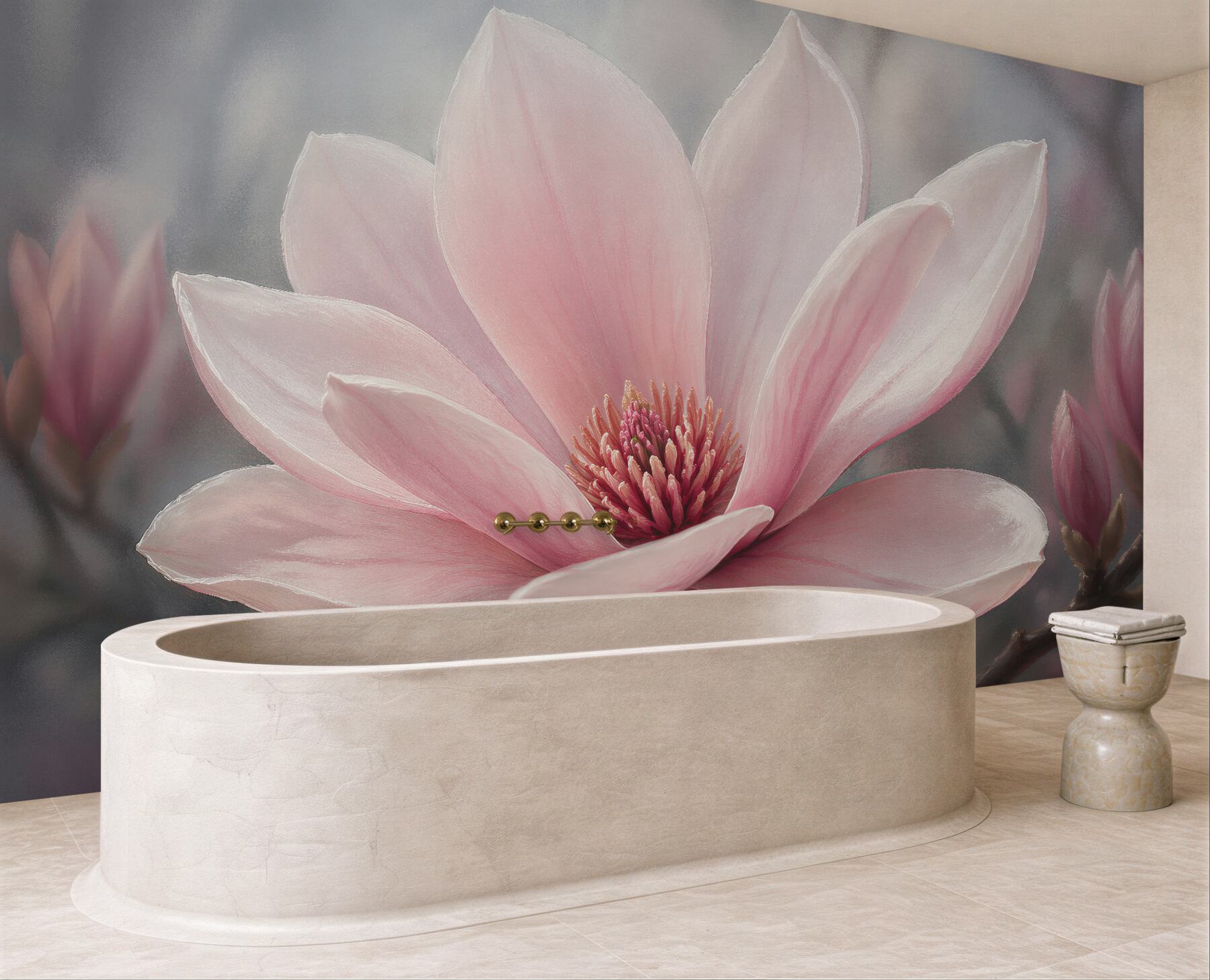 Fototapeta różowa magnolia o świcie
