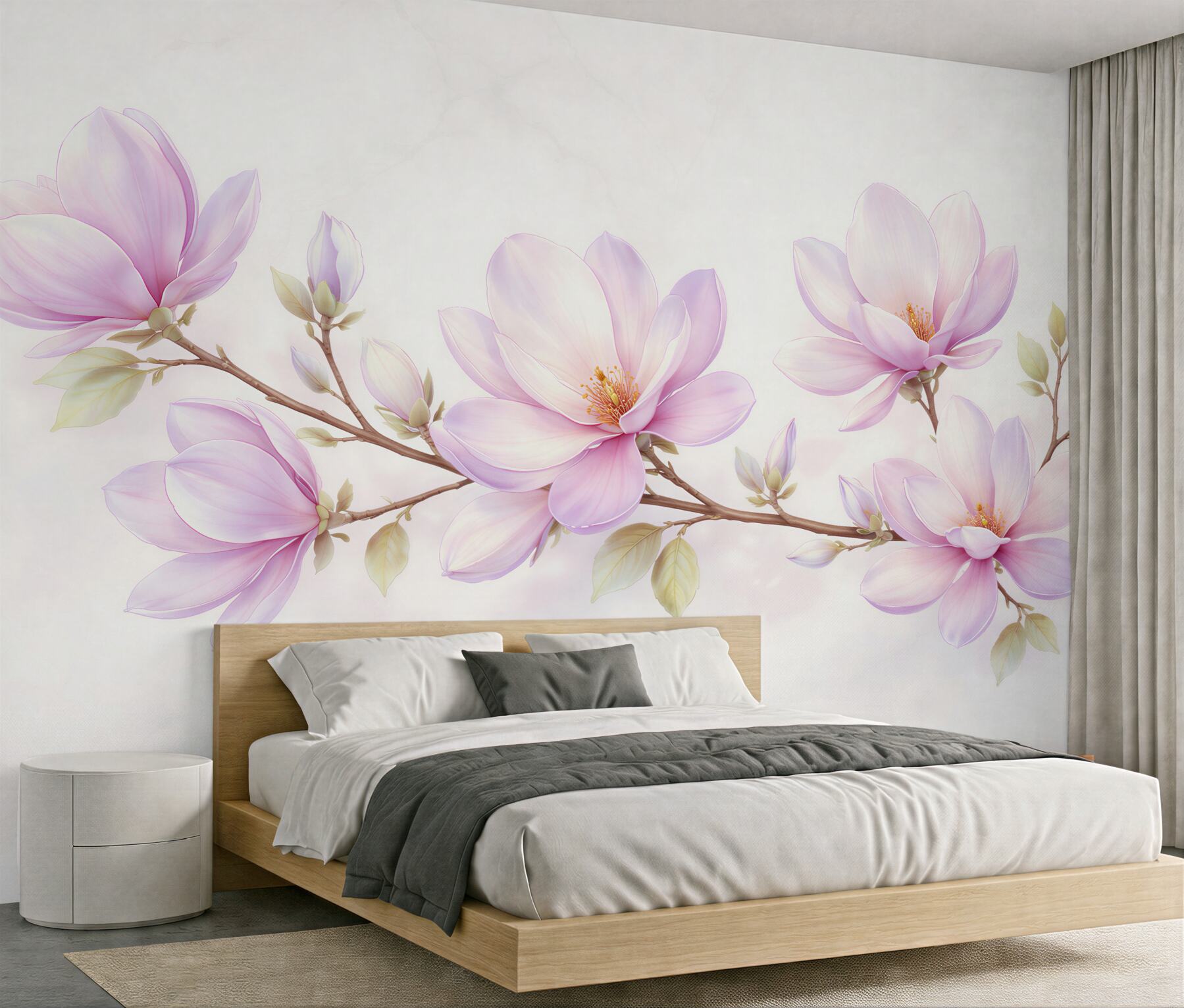 Fototapeta delikatne magnolie na jasnym tle