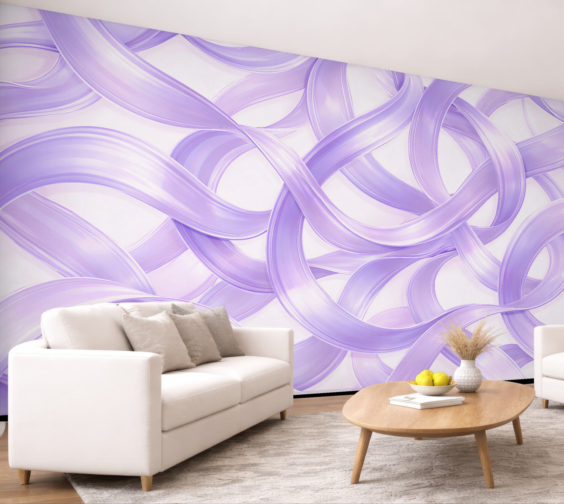 Fototapeta lawendowe wstęgi 3d