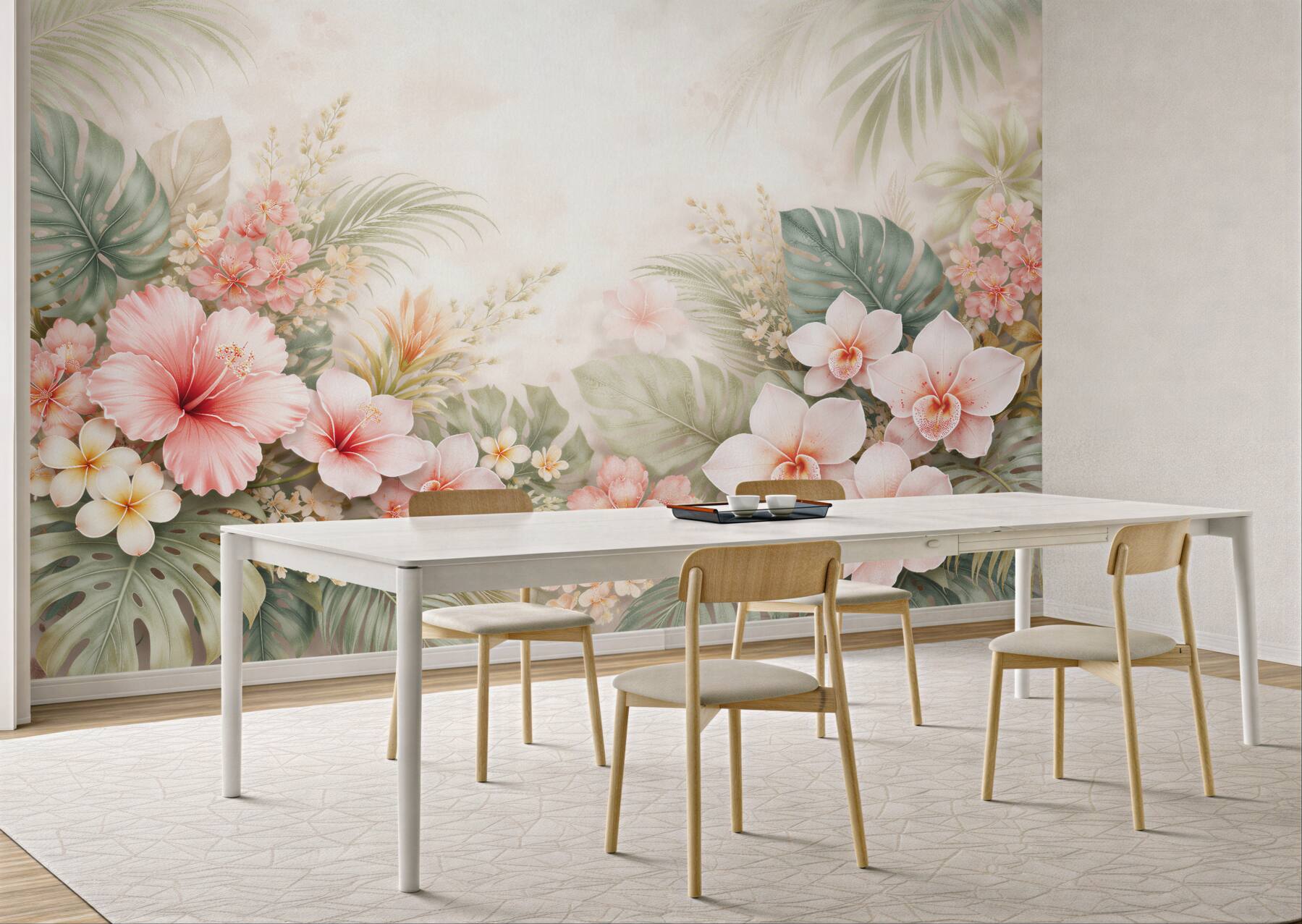 Fototapeta pastelowe tropiki z orchideami