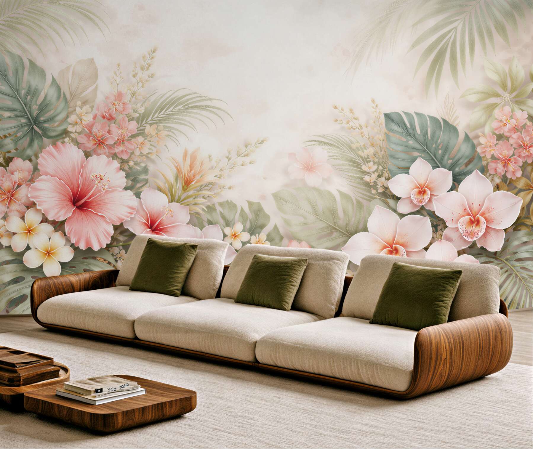 Fototapeta pastelowe tropiki z orchideami