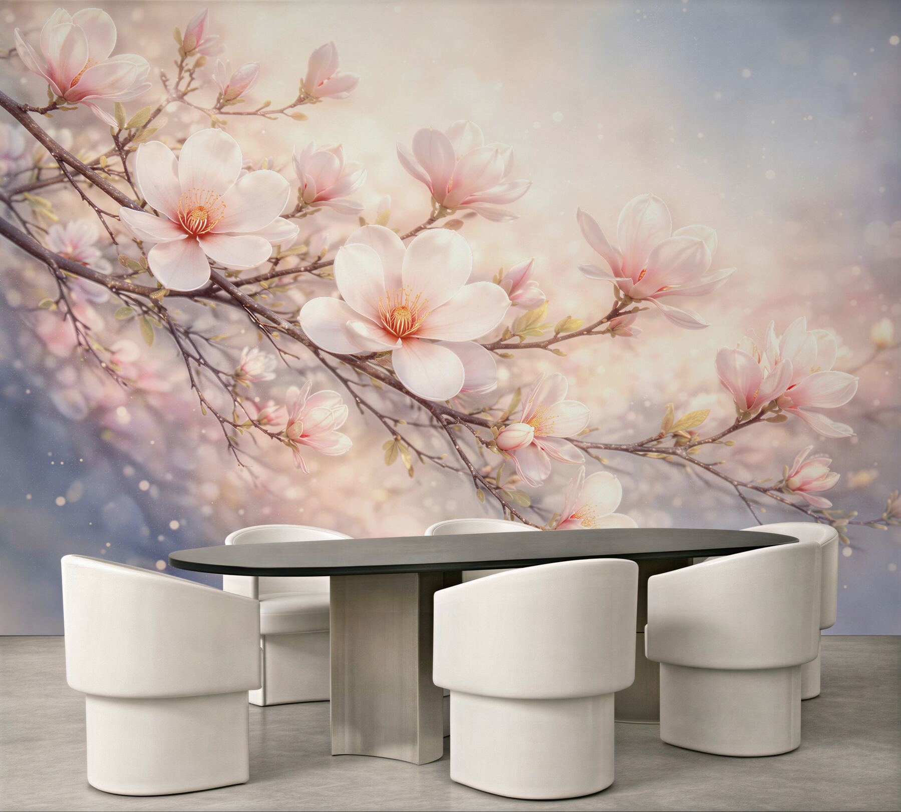 Fototapeta kwitnąca magnolia w pastelowym świetle