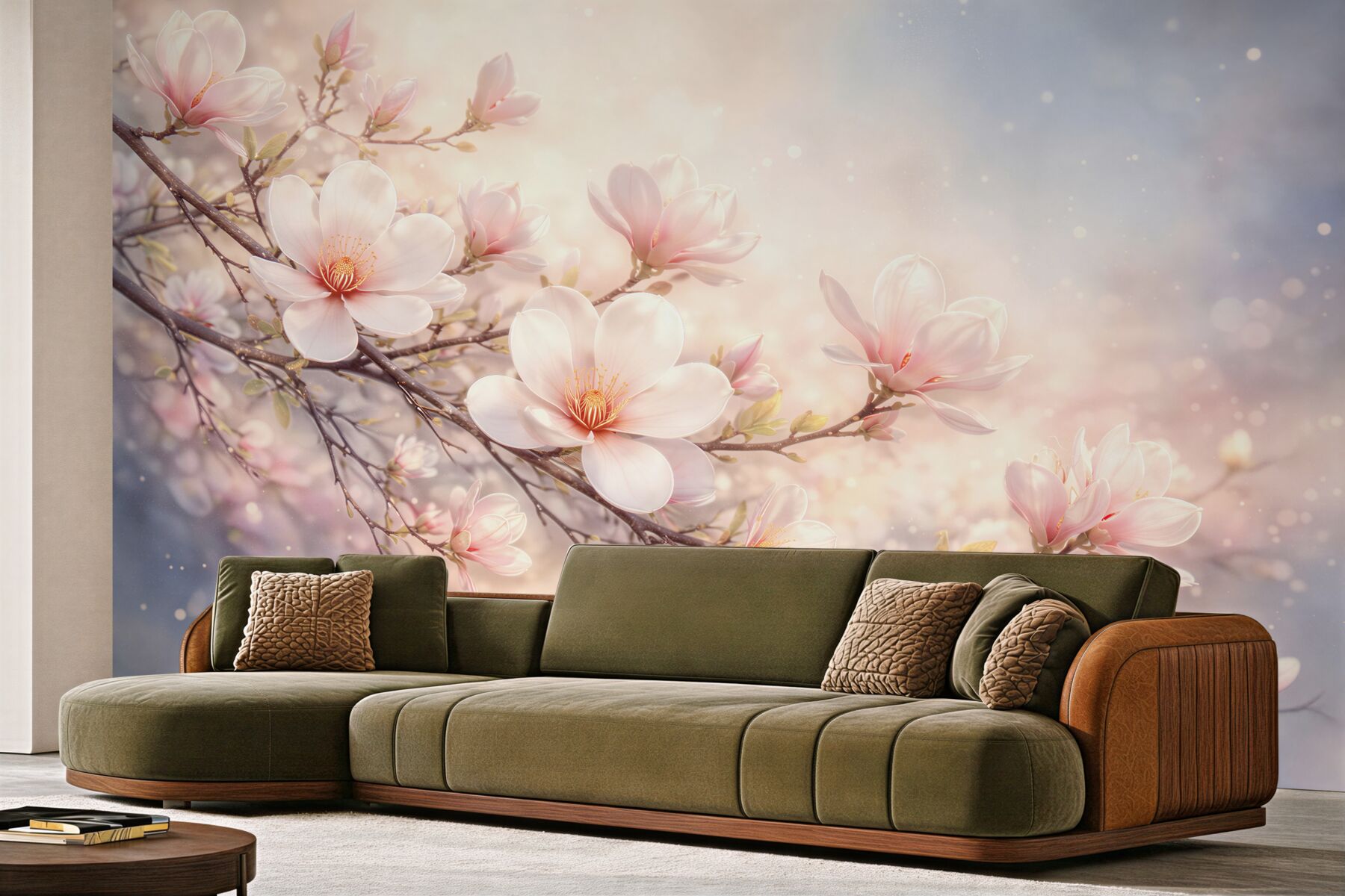 Fototapeta kwitnąca magnolia w pastelowym świetle