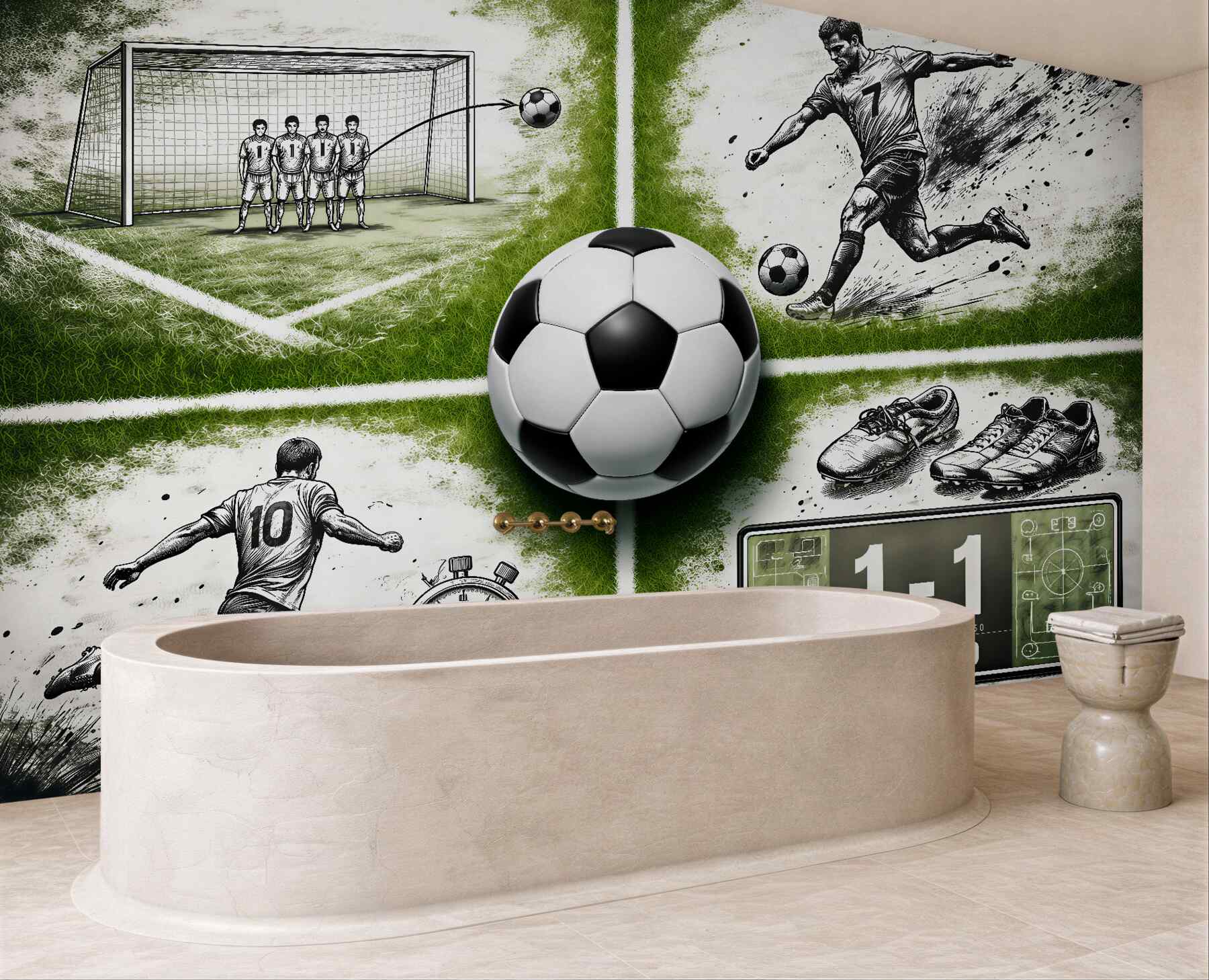 Fototapeta futbolowa pasja na murawie