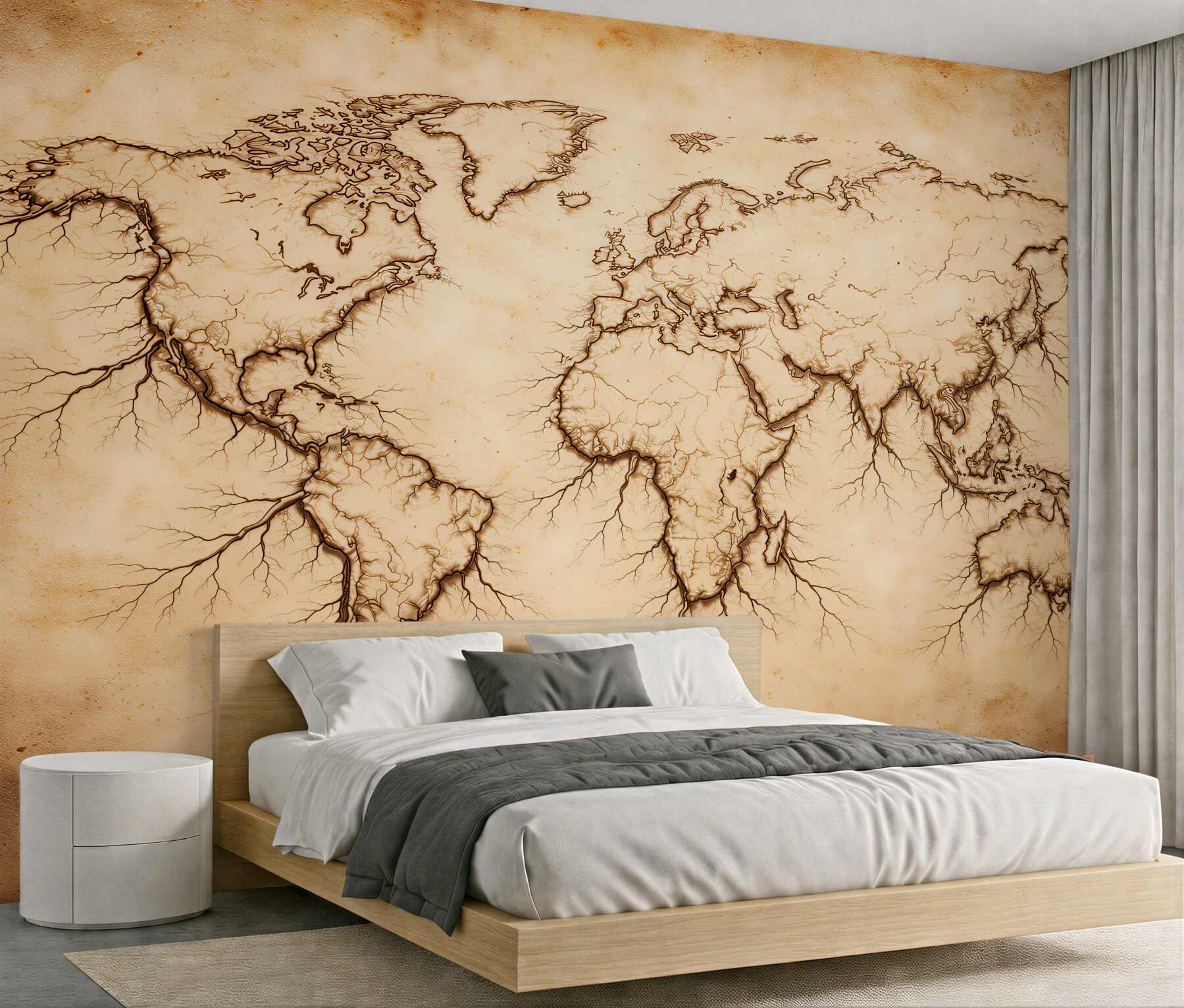 Fototapeta mapa świata z korzeniami