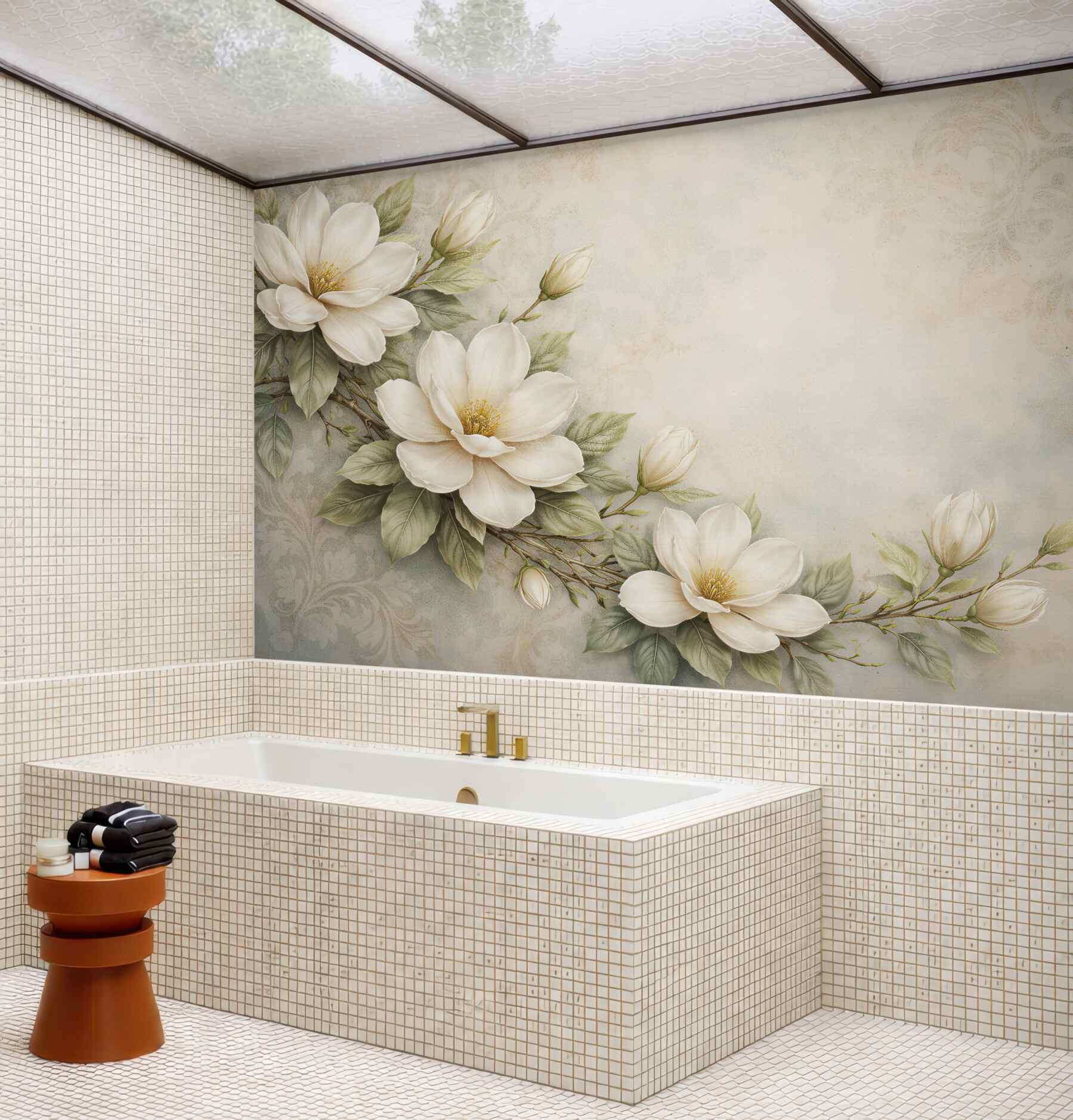 Fototapeta kremowe magnolie w eleganckim rozkwicie