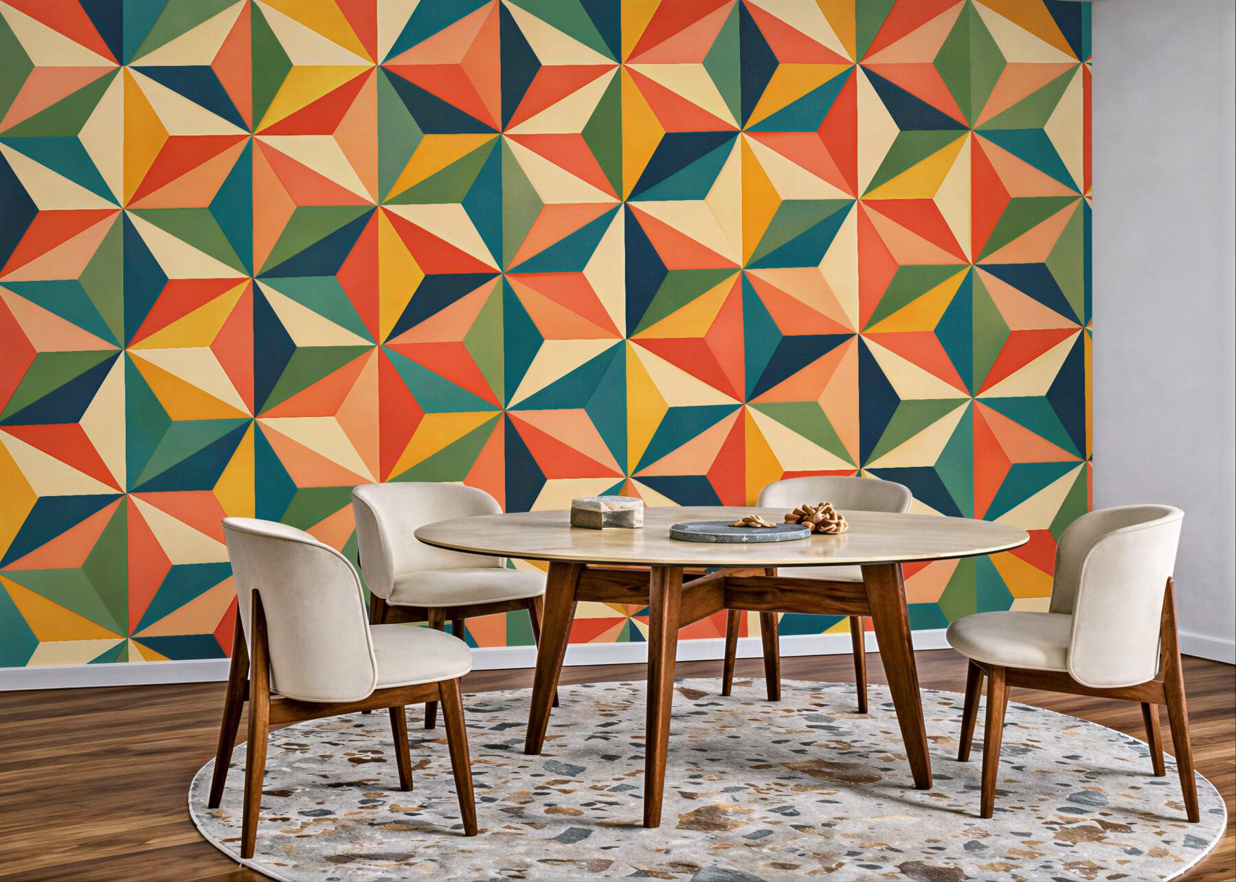 Fototapeta retro geometryczna mozaika kolorów