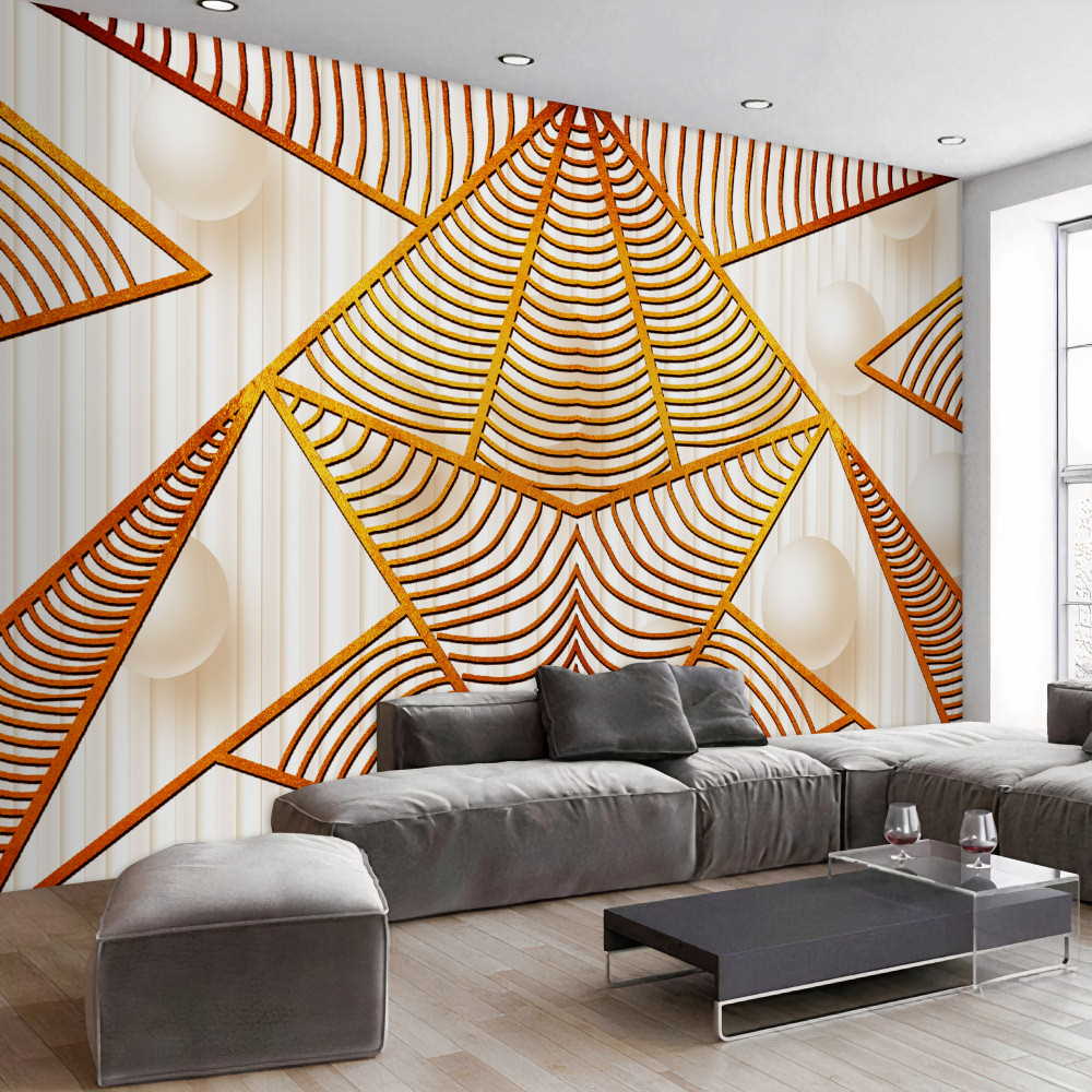 Fototapeta złoty wzór geometryczny