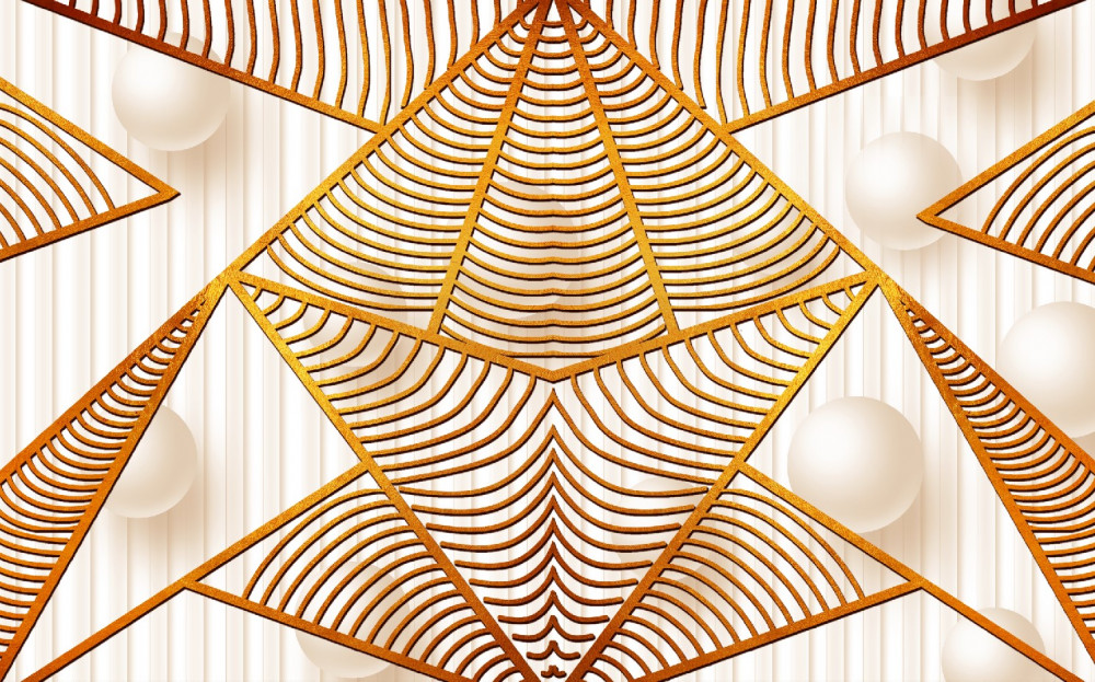 Fototapeta złoty wzór geometryczny
