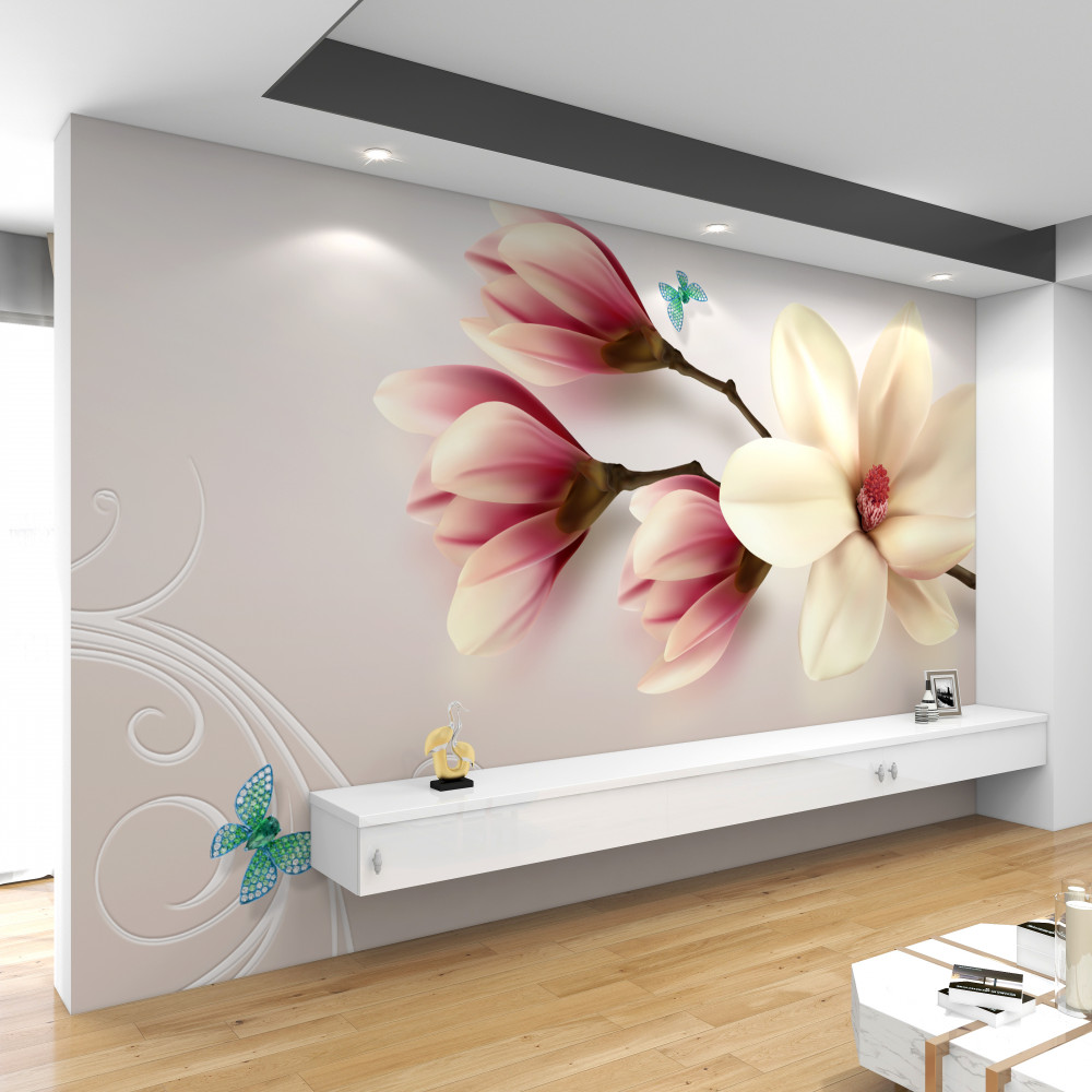 Fototapeta biały kwiat magnolii