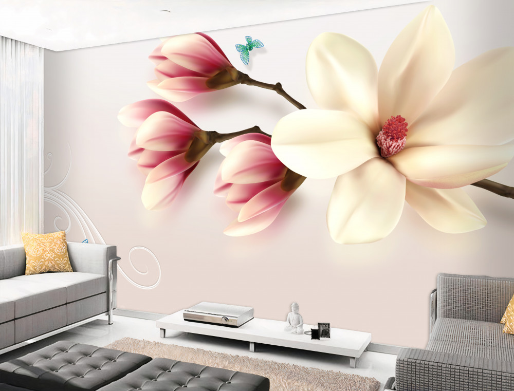 Fototapeta biały kwiat magnolii