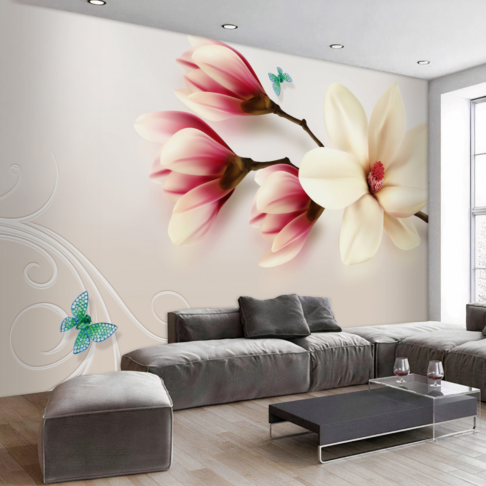 Fototapeta biały kwiat magnolii