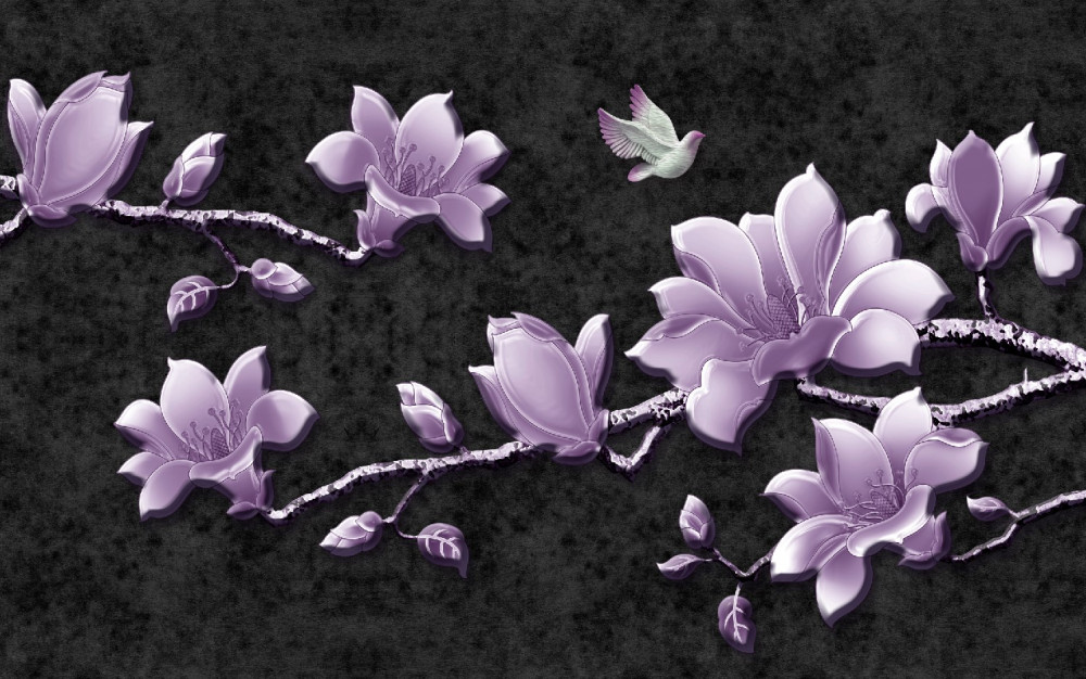 Fototapeta delikatne liliowe gałęzie magnolii
