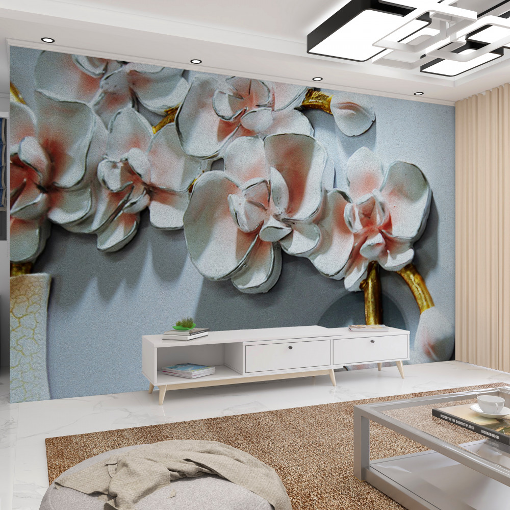 Fototapeta podniesione gałęzie białej orchidei