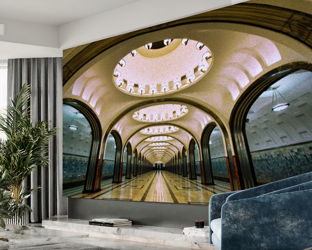 Fototapeta widok na tunel metra