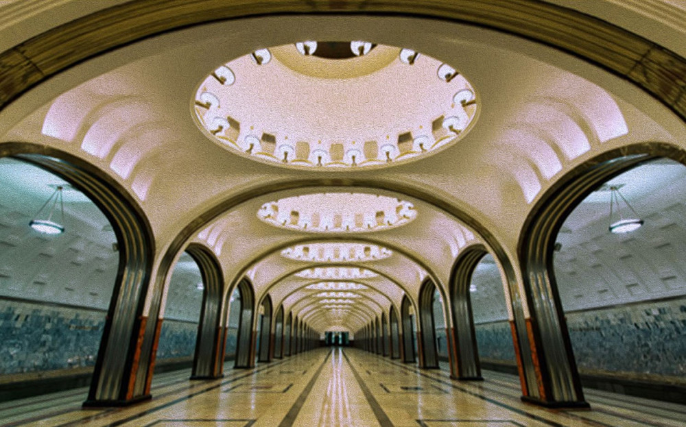 Fototapeta widok na tunel metra