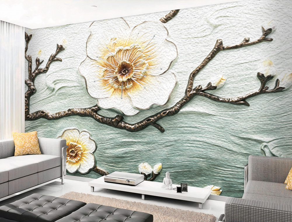 Fototapeta śnieżnobiałe pąki magnolii na wietrze