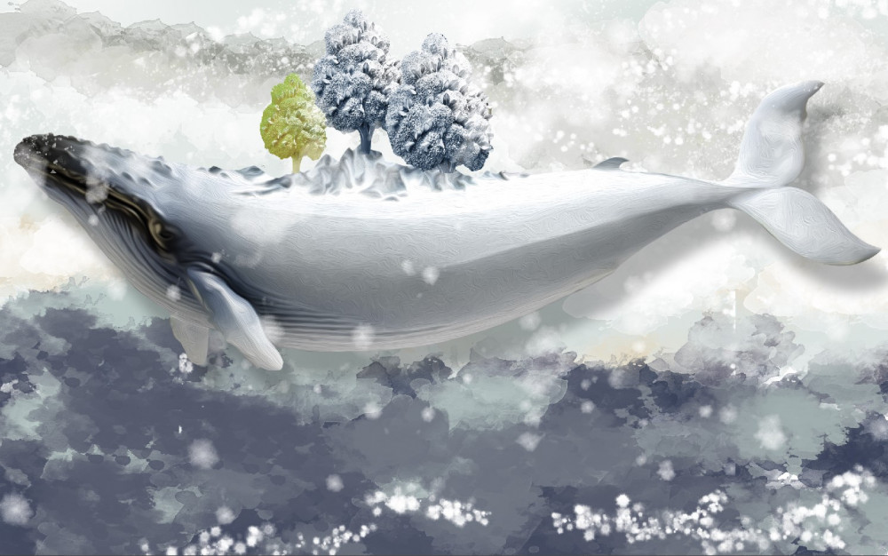 Fototapeta biały wieloryb w zimnym oceanie