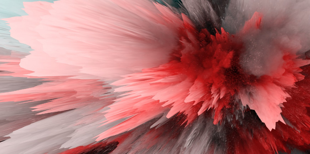 Fototapeta mocny wybuch czerwonych kolorów